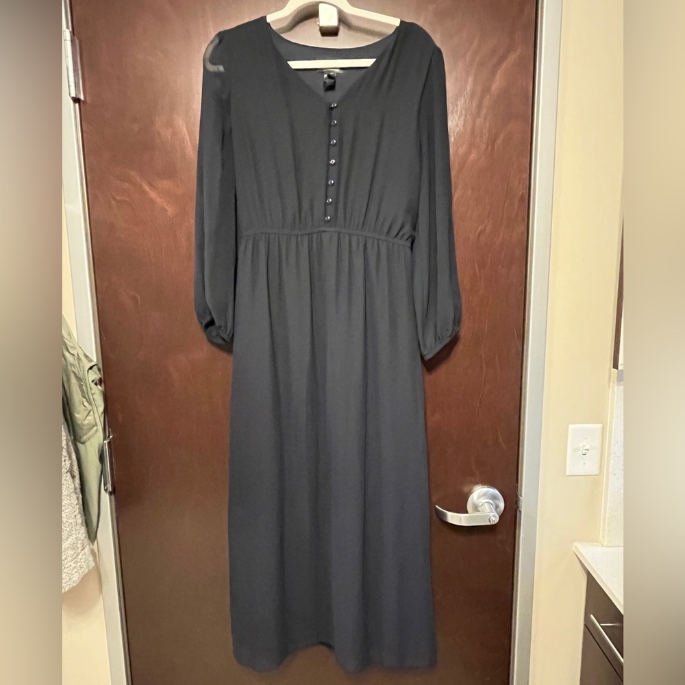 Enfocus Studio Navy Long Sleeve Dress